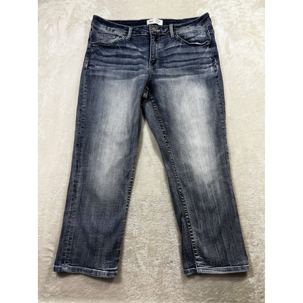 BKE Womens Payton Mid Rise Universal Fit Blue Denim Jeans 31 Meas: 33x23.5